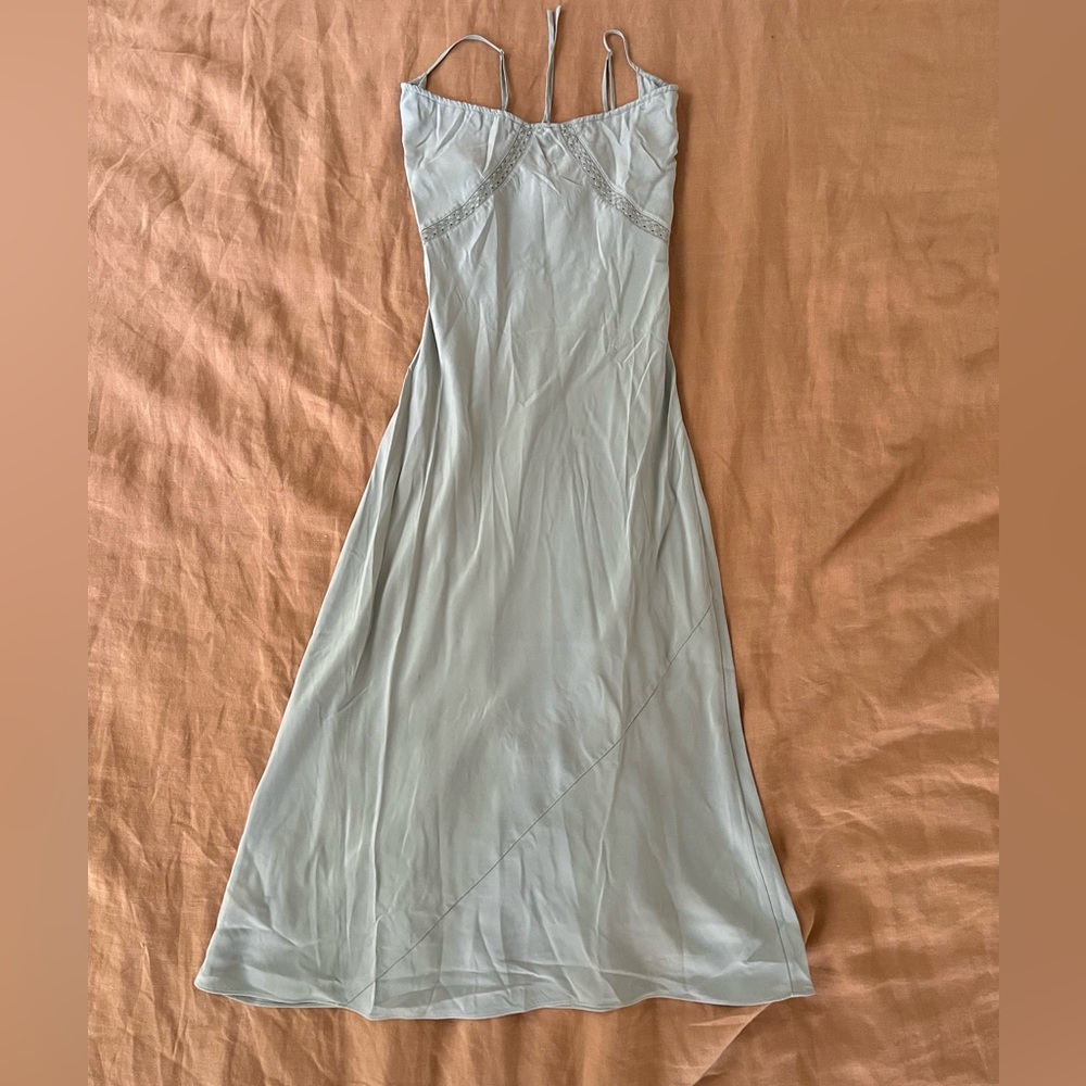 Aritzia Wilfred Naomi silk dress dusky green XS